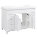Bathroom Vanity With Sink, 6 Soft Close Drawers & Double Doors - White by HouseOfZazla