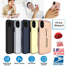 Finger Strap Phone Case for iPhone  8 Drop-prot ection Finger Ring Rugged Phone Case with Kickstand Dual Layer Case