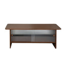 Rectangular Coffee Table With Sliding Door Storage Center by HouseOfZazla