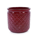 3 Pieces Ceramic Flowerpot Set, Bean Paste Red by HouseOfZazla