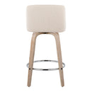 Toriano - Contemporary Fixed Height Counter Stool With Swivel & Round Footrest Modern Design (Set of 2) by HouseOfZazla