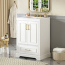 Bathroom Vanity With Sink, 1 Divided Drawer And 2 Soft Close Doors With Double Shelf by HouseOfZazla
