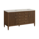James Martin Myrrin 60" Double Bathroom Vanity, Mid-Century Walnut