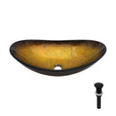 Vessel Sink With Pop Up Drain, Boat Shape Above Counter Bathroom Sink - Gold by HouseOfZazla