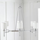 6-Light Chandelier with Fabric Drum Shades