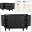 Accent Storage Cabinet Sideboard Wooden Cabinet with Antique Pattern Doors for Hallway, Entryway, Living Room, Bedroom