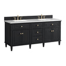 James Martin Lorelai 72" Double Bathroom Vanity, Black Onyx
