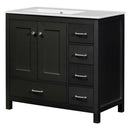 Bathroom Vanity With Ceramic Sink Combo, Abundant Storage Cabinet 2 Soft Close Doors And 5 Drawers by HouseOfZazla