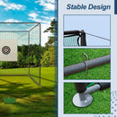 Golf Practice Net Cage With Metal Frame Hitting Net Kit Indoor Outdoor - Black by HouseOfZazla