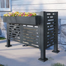 Air Conditioner Fence For Outdoor Units, Metal Privacy Fence Cover, Perfect To Conceal Air Conditioning Units, 3 Fence Panel by HouseOfZazla
