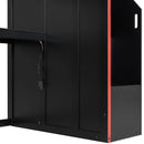 Gaming Loft Bed With Desk And Storage, LED Lights by HouseOfZazla