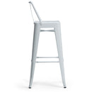 Curved Back Metal Stools Industrial Style Set of 2