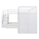 L Shaped Bunk Bed With 3 Drawers, Portable Desk And Wardrobe by HouseOfZazla
