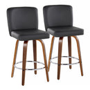 Henry - Contemporary Fixed Height Counter Stool With Swivel With Round Footrest (Set of 2) by HouseOfZazla
