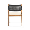 Outdoor 7 Pieces Patio Slat Design Acacia Upholstered Dining Set by HouseOfZazla