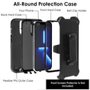 ShockproofÊPhone Case Anti-Shock All-Round Protection Phone Case Cover with Belt Clip Fit for iPhone 14/14Plus/14Pro/14Pro Max/13/13Pro/13Pro Max/12/1