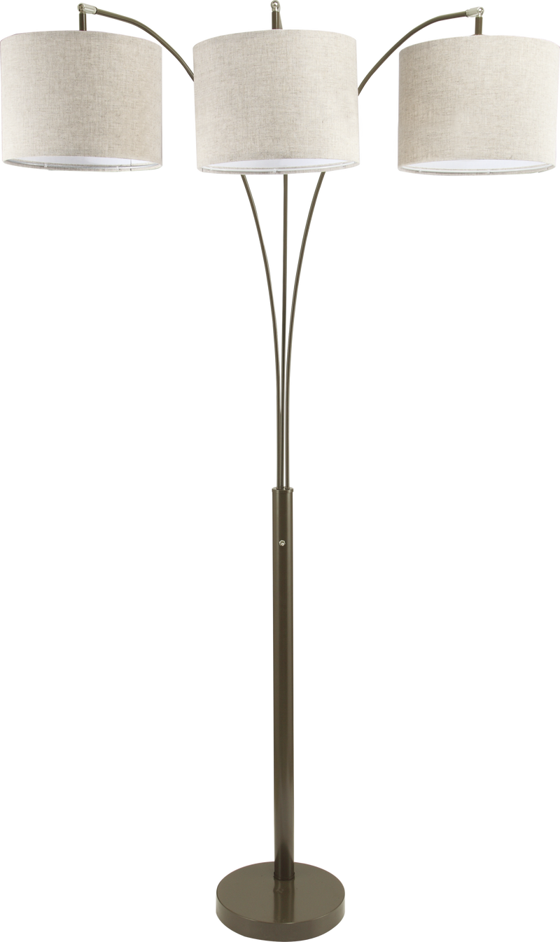 81"H ESPRESSO TRIPLE SHADE FLOOR LAMP (3.65/43.20)