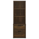 Westpark 3-shelf Bookcase USB and Lockable Drawer Dark Pine