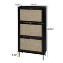 Modern Rattan 3 Door Shoe Rack Cabinet For Entryway by Unique Piece Furniture