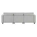 Modular Sectional With Storage Pockets, 5 Seat U Shaped Couch Set With Pillows, Free Combination Modern Cloud Sofa With 2 Movable Ottoman