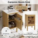 Bathroom Cabinet With Sink, Adjustable Shelf, Soft Closing Hinges - Natural Wood by HouseOfZazla