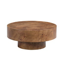 31.49" Burl Wood Veneer Round Coffee Table by HouseOfZazla