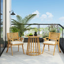 Outdoor 3 Pieces Dining Set With Cushions - Teak Wood by HouseOfZazla
