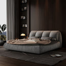 Luxury Upholstered Platform Bed With Oversized Padded Backrest And Solid Wood Frame by HouseOfZazla