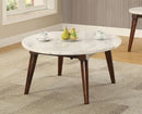 Gasha - Coffee Table - White Marble / Walnut by Unique Piece Furniture