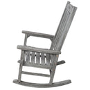 Wooden Oversized Porch Rocker Chair With Wide Seat and Tall Backrest
