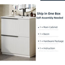 Fluted Bathroom Vanity With Ceramic Sink, Freestanding Cabinet by HouseOfZazla