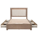 Kenora 56-inch Queen LED Storage Bed Barley Brown