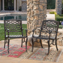 Luminea Outdoor Aluminum Dining Chair with Scroll Design