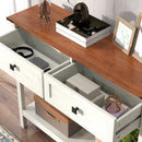 Farmhouse Style Console Table With 2 Drawers And Bottom Storage Shelf by HouseOfZazla
