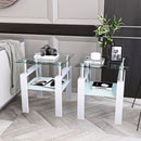 Modern Tempered Glass Tea Table, End Square Table For Living Room by HouseOfZazla