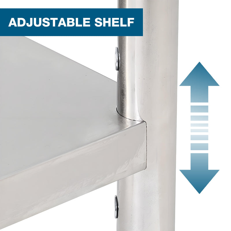 36''*24'' Commercial Work Table for Restaurant and Home Stainless Steel Kitchen Prep Table with Under Shelf and wheels