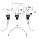 Elegant 2 Handle Widespread Bathroom Faucet With Pop Up Drain And Water Supply Lines