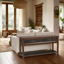 2 Drawer Sofa Table, 2 Tone - Brown by HouseOfZazla