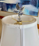 Leaves Lamp Finial Antique Brass Metal 3"h