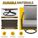 3 Piece Patio Furniture, Swivel Rocker Bistro Set With Side Table & Cushions For Porch - Gray by HouseOfZazla