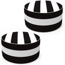 2 Pack Outdoor Inflatable Ottoman - Black/White Striped