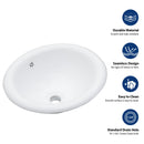 Semi Recessed Bathroom Sink With Countertop Vessel Design, 17" X 15.5" - White by HouseOfZazla