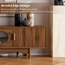 Modern TV Stand With Fluted Glass Doors & 2 Drawers