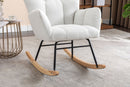 Teddy Fabric Rocking Gilder Nursery Chair For Living Room Indoor - Ivory by Unique Piece Furniture