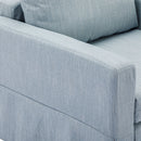 4 Seat Module Sectional Sofa Couch With 2 Ottoman,Seat Cushion and Back Cushion Removable and Washable,Light Blue