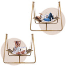 Freestanding Double Egg Swing Chair with Stand