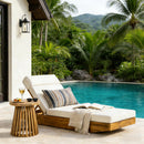 Modern Acacia Wood Outdoor Chaise Lounge by HouseOfZazla