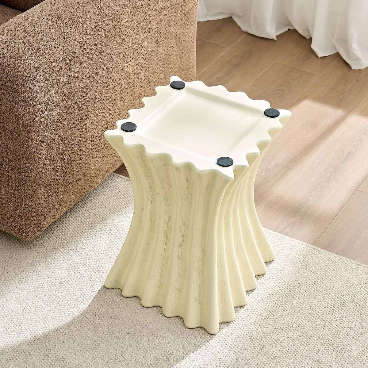15.16 Inch Side Table Vintage Sturdy Fiberglass Table, photo 6 of 10