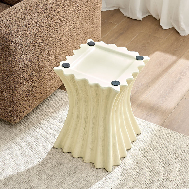 15.16 Inch Side Table Vintage Sturdy Fiberglass Table, photo 6 of 10