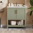 Elegant Bathroom Vanity With Ceramic Sink And Versatile Storage by Unique Piece Furniture